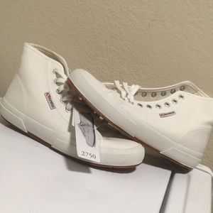 Superga high tops white size 8 1/2 brand new